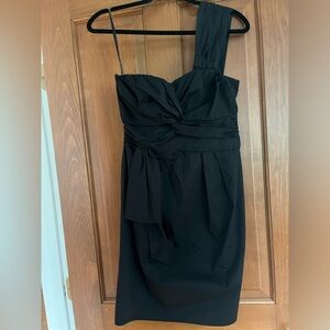 Nanette Lepore one-shoulder asymmetrical black dress. Small.